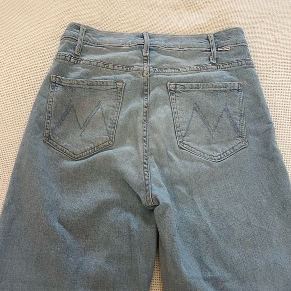 Mother Hustler Roller Flood Jeans In Cherie Cherie Size 29 Wide Leg High Rise - Picture 6 of 13